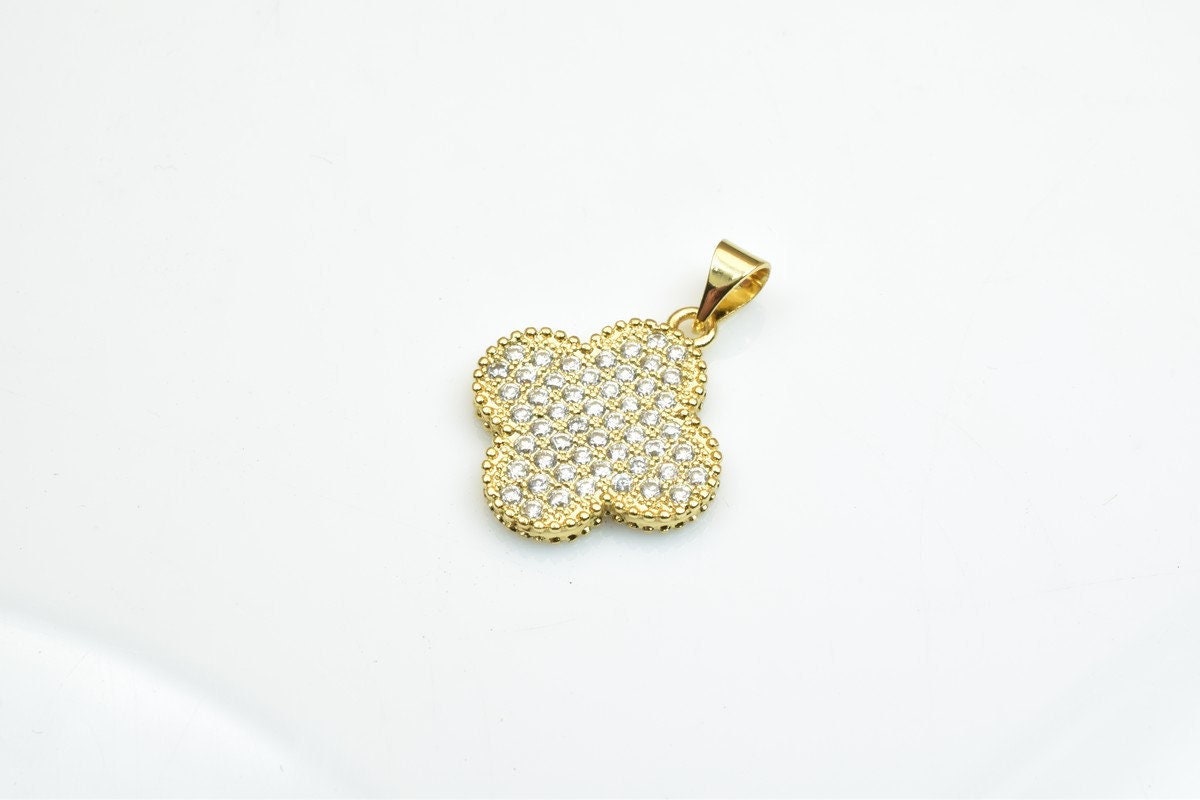 18KGF as as Gold Filled* tarnish resistant Round Rhinestone Pave Pendant Size 20x17.5mm Thickness 2.5mm For Jewelry Making...