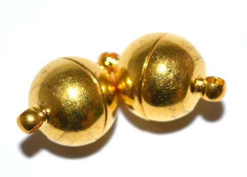 6mm/8mm/10mm/12mm Gold Plated Magnetic Clasps, Magnetic Round Magnetic, Silver Plated Round Magnetic Clasps, Gold Round Ma...
