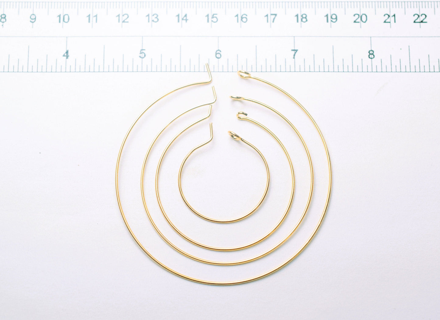 18k Gold Filled Alternative Hoop Earring Bases: Classic and Statement Styles, Durable Gold Tone (20-50mm, 0.8mm Thickness)