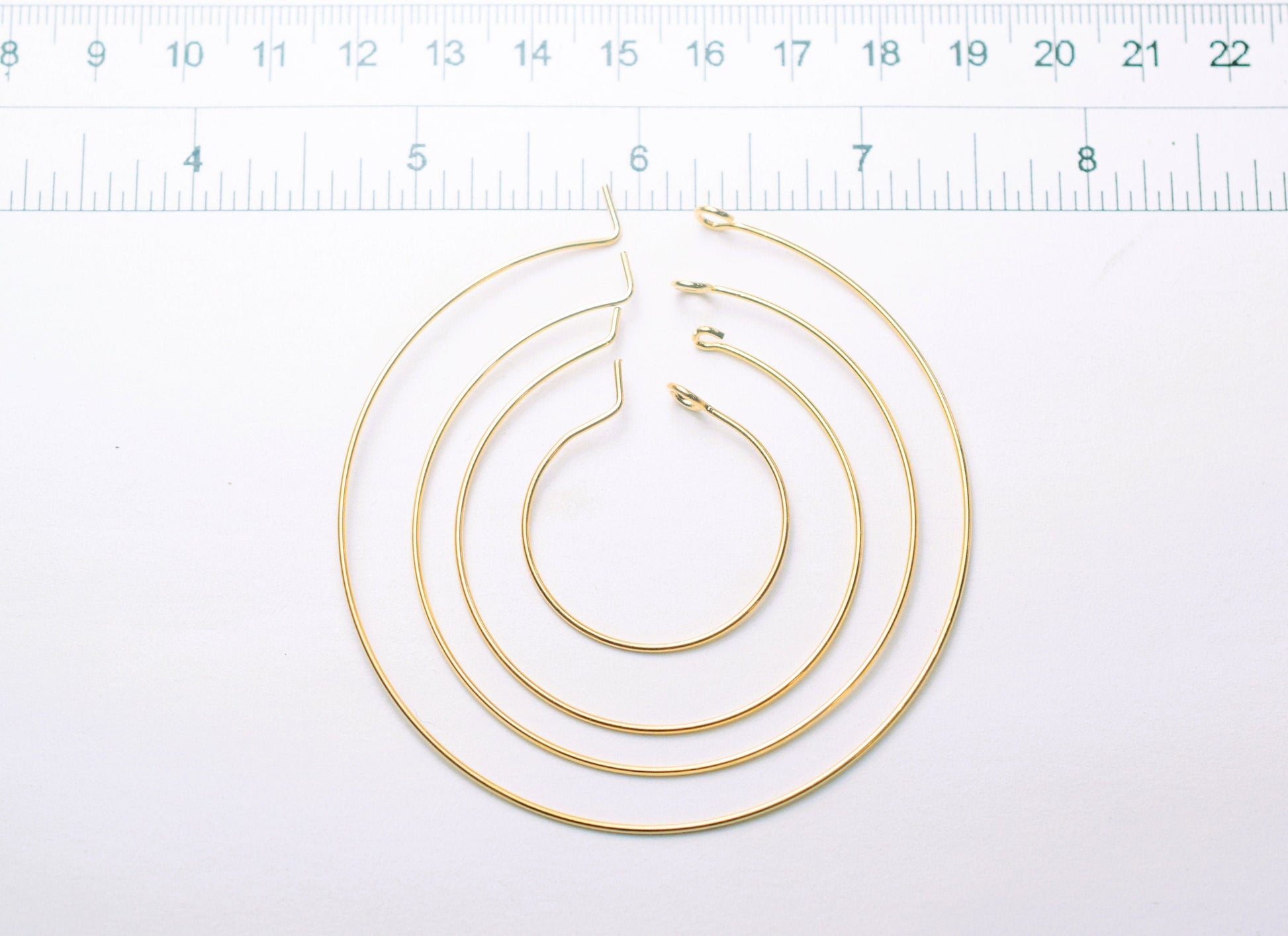 18k Gold Filled Alternative Hoop Earring Bases: Classic and Statement Styles, Durable Gold Tone (20-50mm, 0.8mm Thickness)
