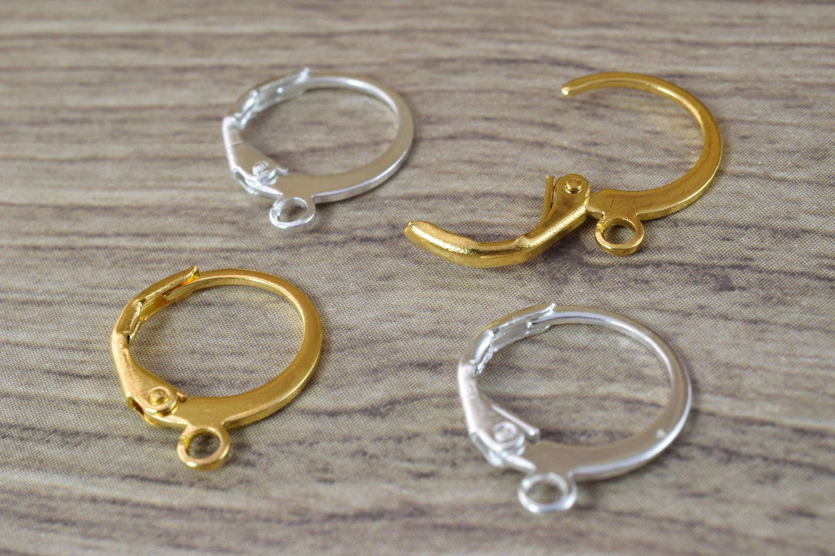 12mm Lever back with hole Earring Finding to make your own Earring,Silver Lever Back Ear Wires Earrings, 5 pair, Wholesale...
