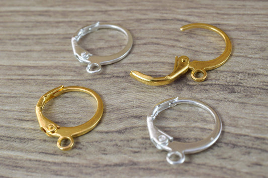 12mm Lever back with hole Earring Finding to make your own Earring,Silver Lever Back Ear Wires Earrings, 5 pair, Wholesale...