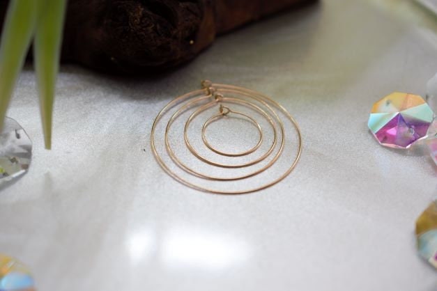Wire Hoop hook Earring 18K Gold Filled Look, Size 20mm/30mm/40mm/50mm Thickness 0.8mm jewelry making supplies - detail ima...