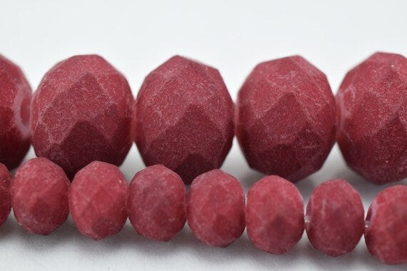 2 Strands Matte Glass Beads Donut Rondelle Faceted Jewelry Decoration Chandelier 3x4mm and 6x8mm. 2 Sizes Group 60 PCs ea...