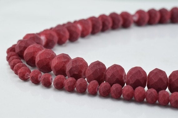 2 Strands Matte Glass Beads Donut Rondelle Faceted Jewelry Decoration Chandelier 3x4mm and 6x8mm. 2 Sizes Group 60 PCs ea...