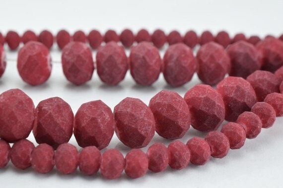 2 Strands Matte Glass Beads Donut Rondelle Faceted Jewelry Decoration Chandelier 3x4mm and 6x8mm. 2 Sizes Group 60 PCs ea...