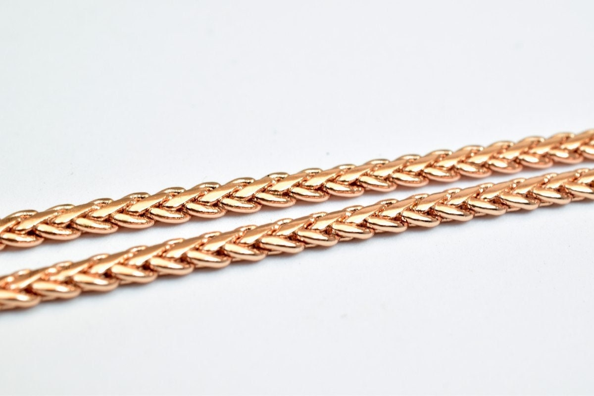 18K Rose Gold Filled EP Chain 17" Inches Long 3mm width 2mm Thickness CG223 jewelry making supplies - detail image 2