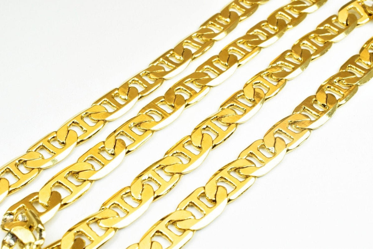 18K Gold Filled Alternative Anchor Chain Width 9mm - Jewelry Making Supply, Tarnish-Resistant Finish - , 23.5 Inch Length