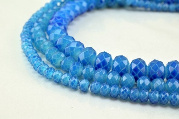 Glass Donut Rondelle Faceted Beads for Jewelry, Decoration, Chandelier 3x4mm, 4x6mm and 6x8mm. 3 Sizes Group 60 PCs each I...