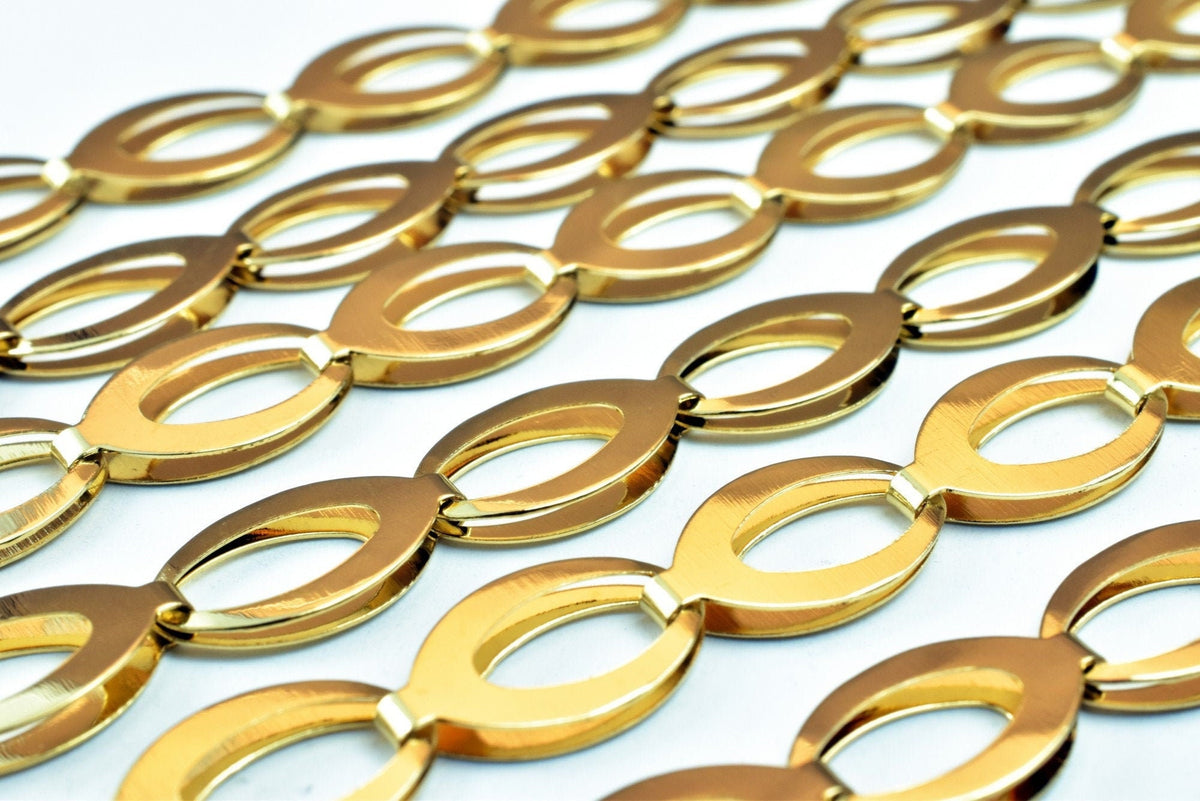 18K Gold Filled Alternative Chain: 18" 9mm Width - Tarnish Resistant, Metal, Jewelry Craft Supply