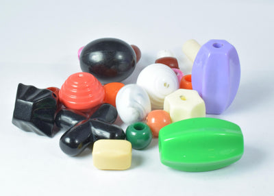 Mixed Sizes Vintage Plastic Beads 100pcs per bag, Random Plastic Beads, All sizes, Wholesale Plastic Beads, Vintage plasti...