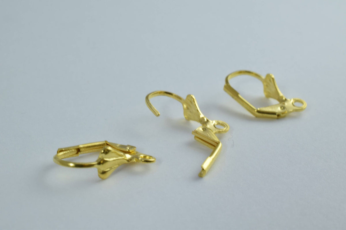 17x10mm Flower Leverback Earring Findings, Silver Plated Leverback /Jewelry Making/Jewelry Earrings Findings, Silver lever...