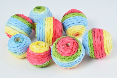 M/L Bon Bon Beads Multi Color Crispin Round Beads/Crochet Beads/Wholesale Bead /Wrapped Plastic Bead /Ball Bead, Big Hole/...