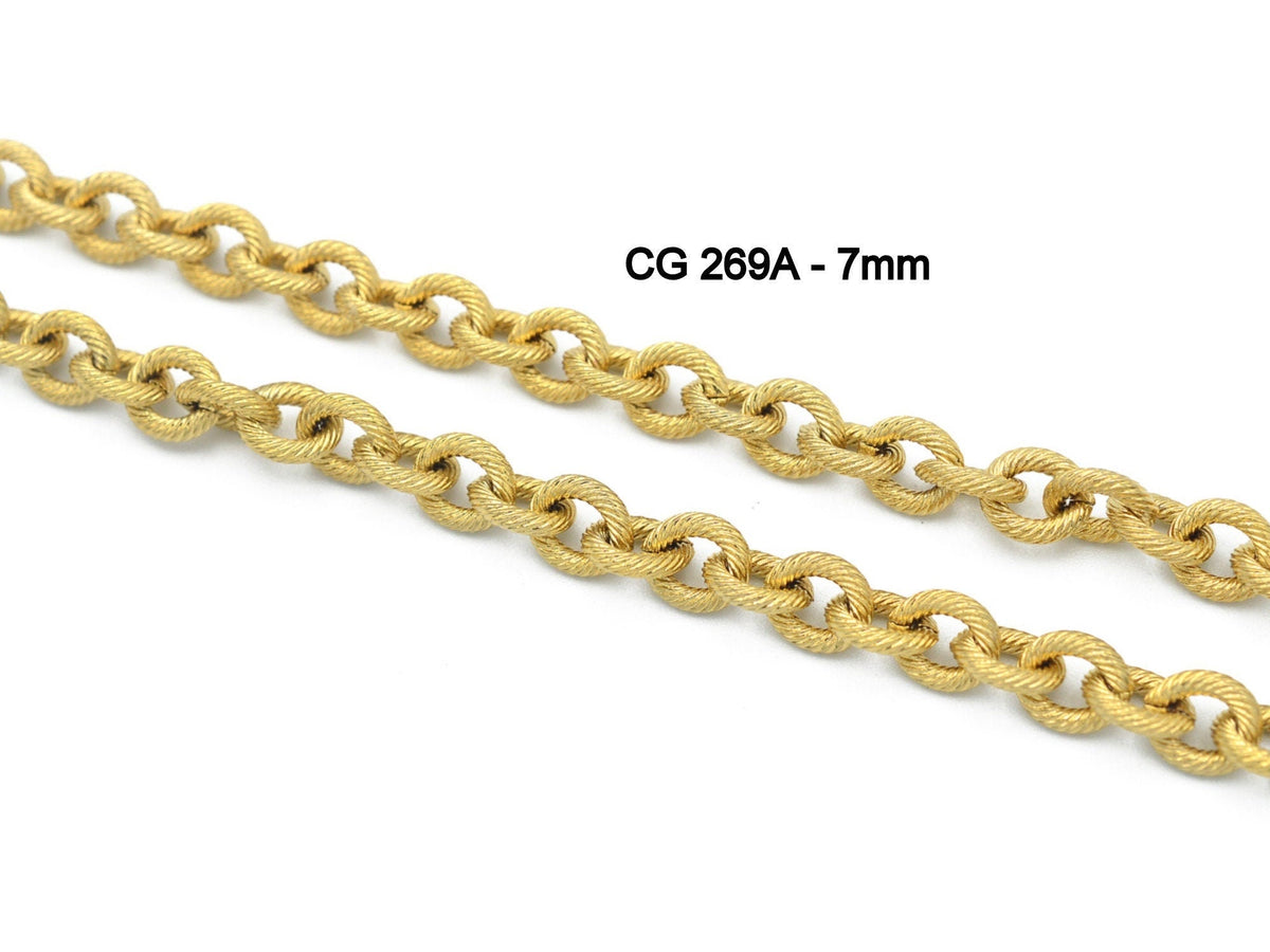 18K Gold Filled Wheat Twist Rolo Chain, Yellow Pink Gold (6mm Thickness, Tarnish Resistant, Durable Jewelry Material)