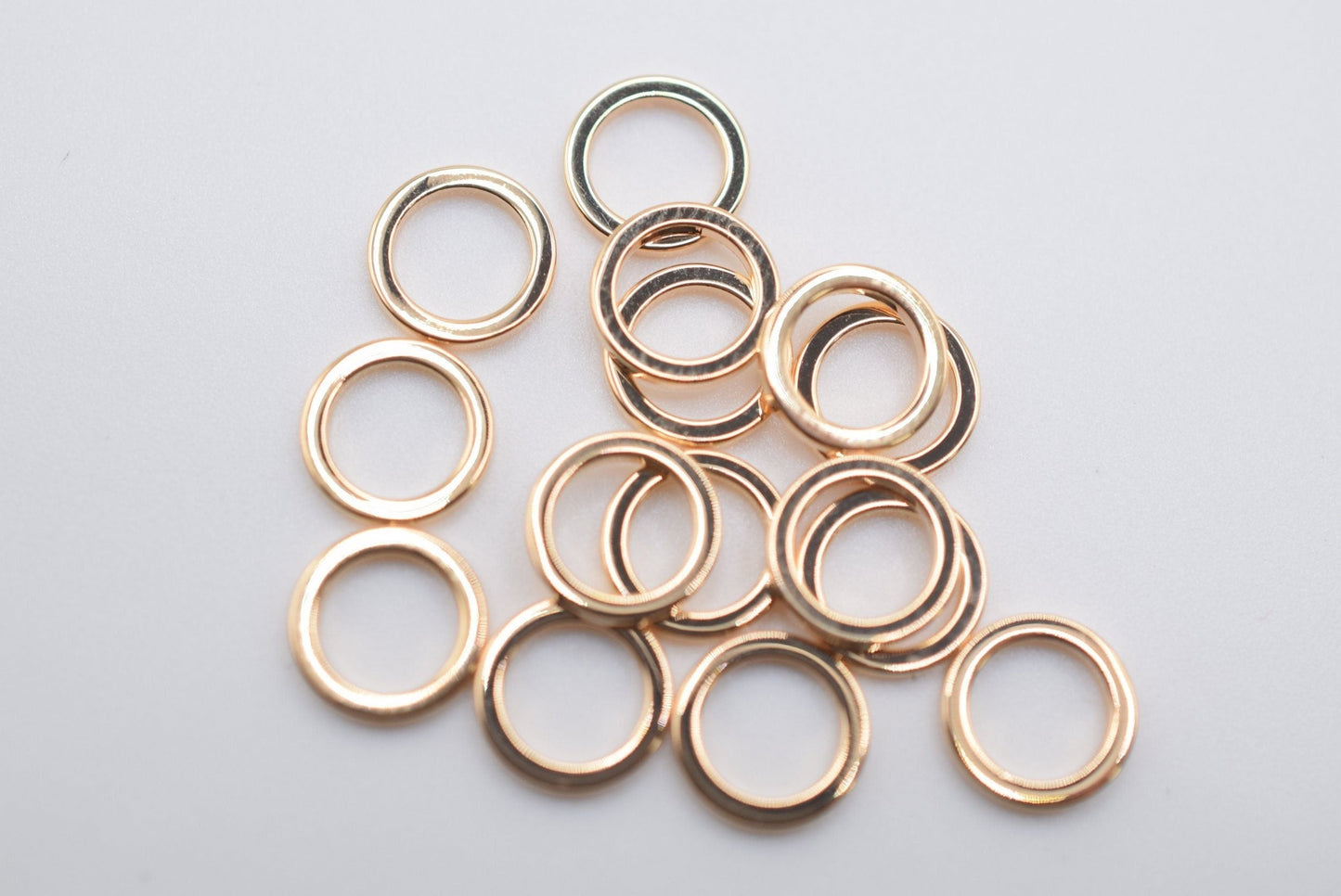 Closed Jump Rings Durable Gold Finish: Square Wire Findings, 8mm-12mm Sizes | Base, Tarnish Resistant | Jewelry Repair