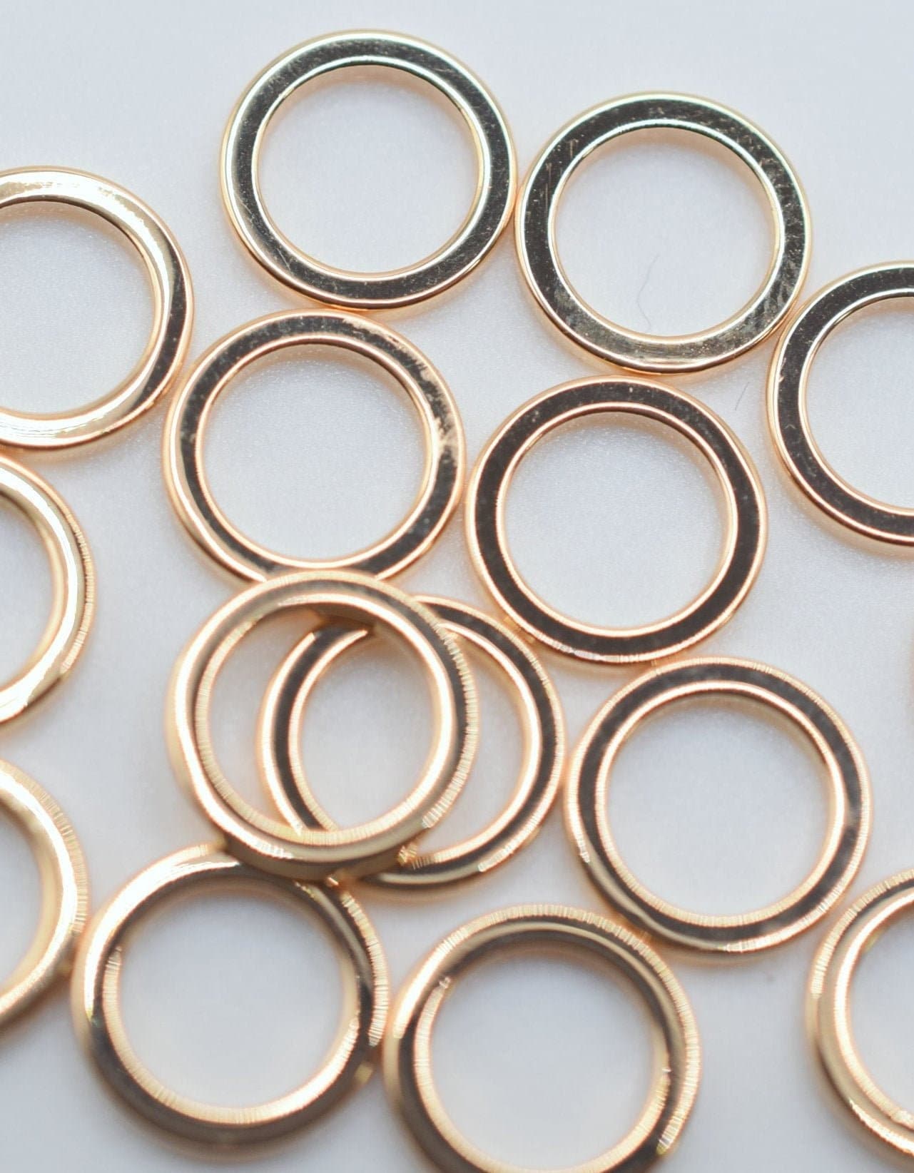 Closed Jump Rings Durable Gold Finish: Square Wire Findings, 8mm-12mm Sizes | Base, Tarnish Resistant | Jewelry Repair