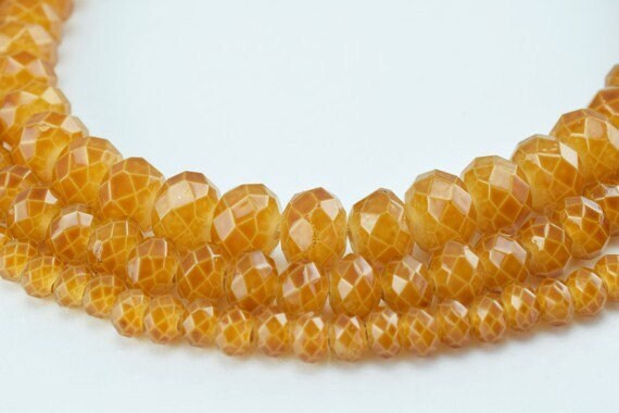 Glass Donut Rondelle Faceted Beads for Jewelry, Decoration, Chandelier 3x4mm, 4x6mm and 6x8mm. 3 Sizes Group 60 PCs each I...