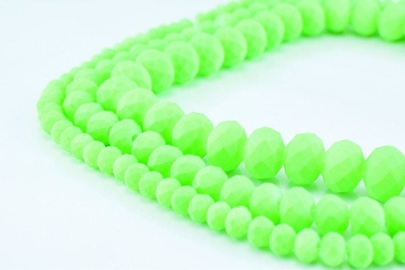 Matte Glass Beads Donut Rondelle Faceted for Jewelry Decoration Chandelier 3x4mm, 4x6mm and 6x8mm. 3 Sizes Group 60 PCs ea...