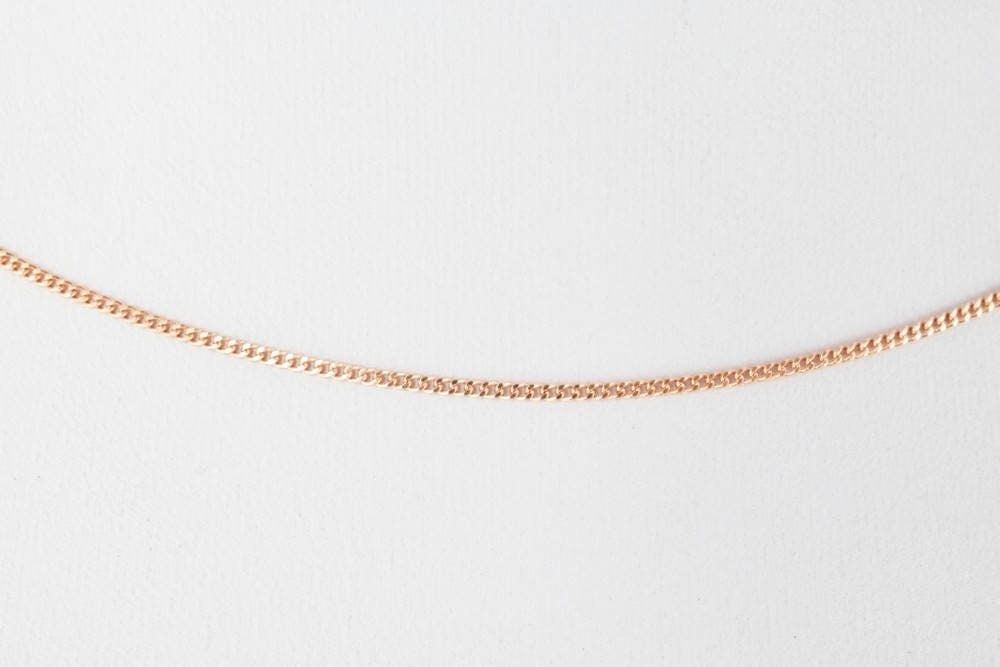 17 1/4" Inches Rose Gold Filled EP Cuban Link Chain, Cable Chain, Rose Gold Filled Chain Findings For Jewelry Making  CG18...