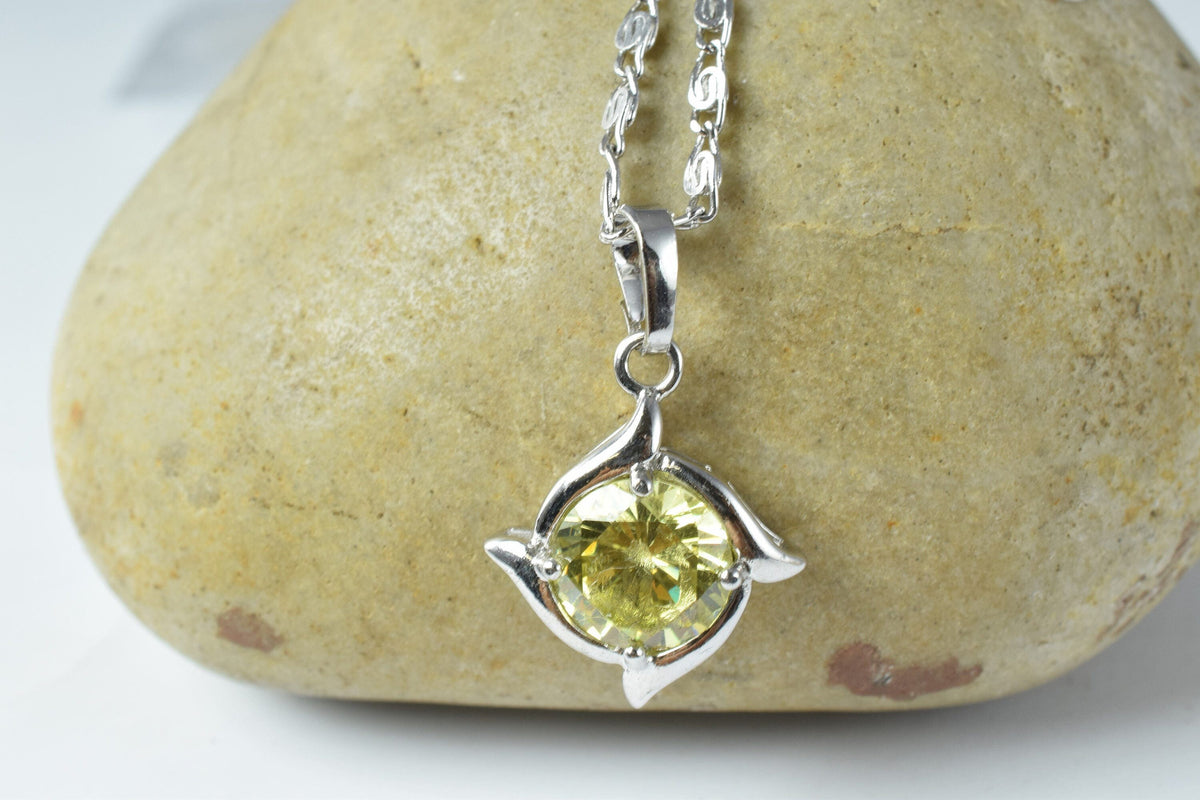 Spiral Swirl Pendant Cubic Zirconia: White Gold Rhodium Plated, Pink Lime Icy Tones | Gold Filled Look, 15x18mm Bail