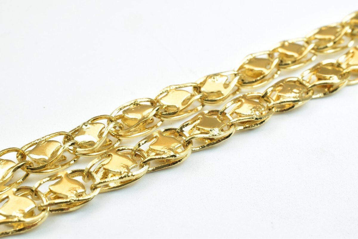 21" Inch 18K Gold Filled Look, EP tarnish resistant Chain Width 5.5mm, Thickness 3.5mm   CG272 jewelry making supplies - d...
