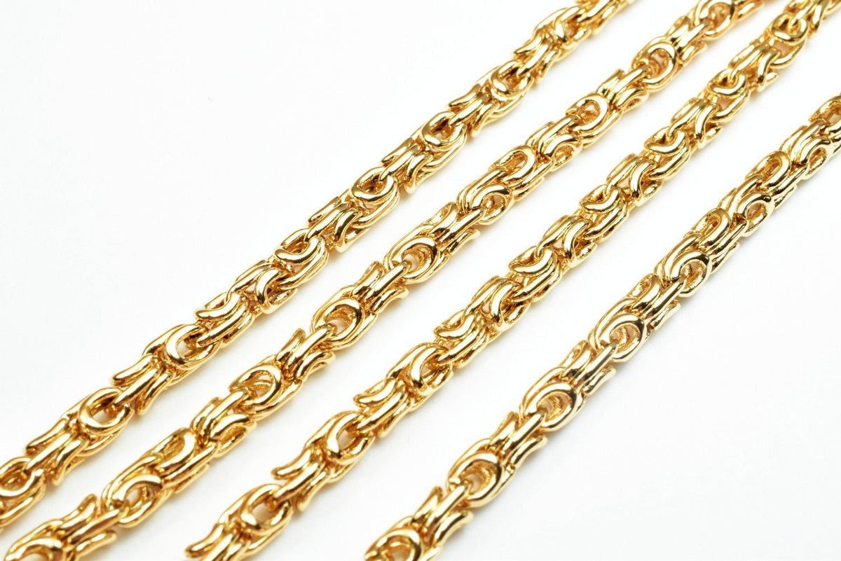 Birdcage Chain 4mm Width: 23 Inch Pinky Gold Filled, Durable Tarnish-Resistant Finish | , Jewelry Making Supplies