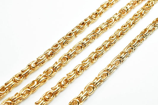Birdcage Chain 4mm Width: 23 Inch Pinky Gold Filled, Durable Tarnish-Resistant Finish | , Jewelry Making Supplies