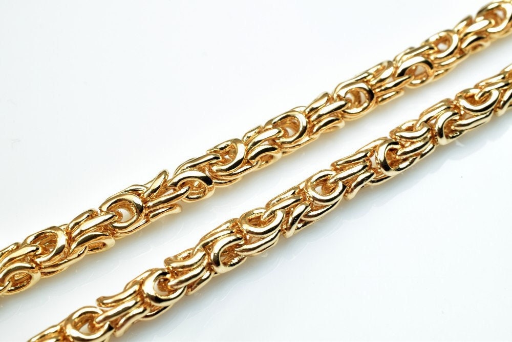 Birdcage Chain 4mm Width: 23 Inch Pinky Gold Filled, Durable Tarnish-Resistant Finish | , Jewelry Making Supplies