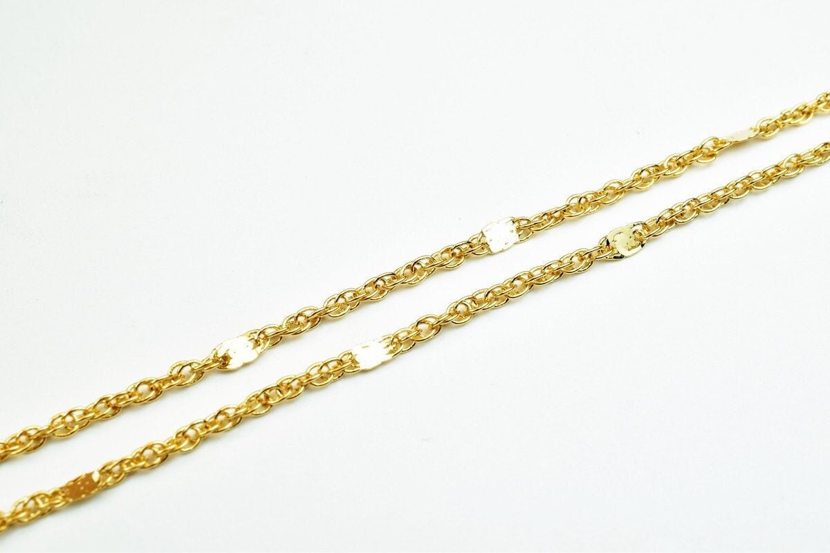 18K Pinky Gold Filled Look, EP Chain Size 17.25" Long 2mm Width 1.5mm Thick  CG367 jewelry making supplies