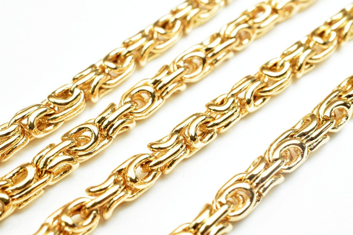 Birdcage Chain 4mm Width: 23 Inch Pinky Gold Filled, Durable Tarnish-Resistant Finish | , Jewelry Making Supplies