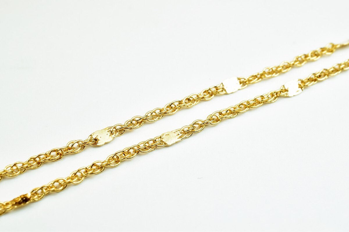 18K Pinky Gold Filled Look, EP Chain Size 17.25" Long 2mm Width 1.5mm Thick  CG367 jewelry making supplies - detail image 3