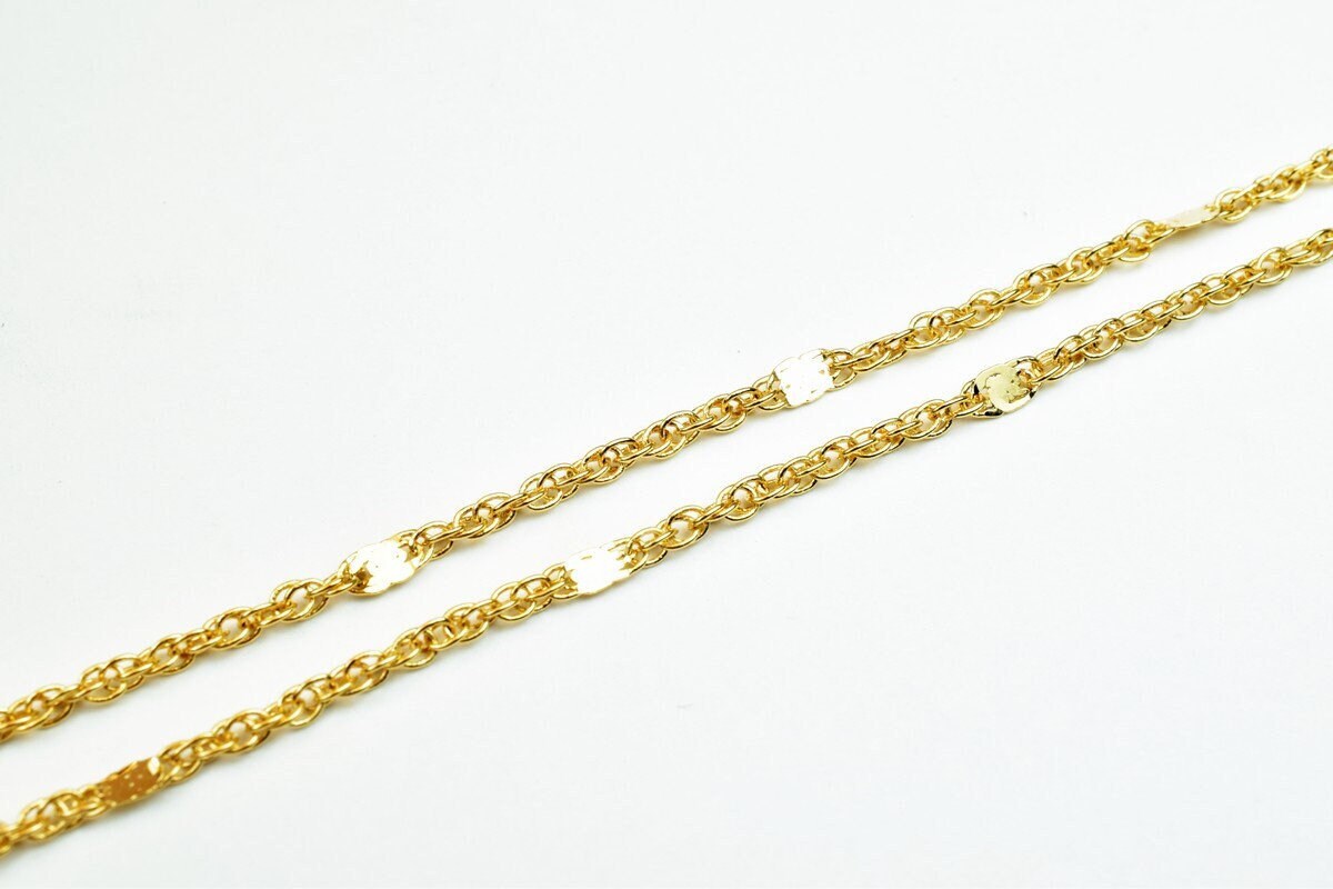 18K Pinky Gold Filled Look, EP Chain Size 17.25" Long 2mm Width 1.5mm Thick  CG367 jewelry making supplies - detail image 8