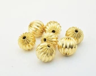 Gold Filled Alternative 18K/14K Jewelry Findings, Watermelon Diamond Cut Round Balls (Sizes 4mm-10mm)