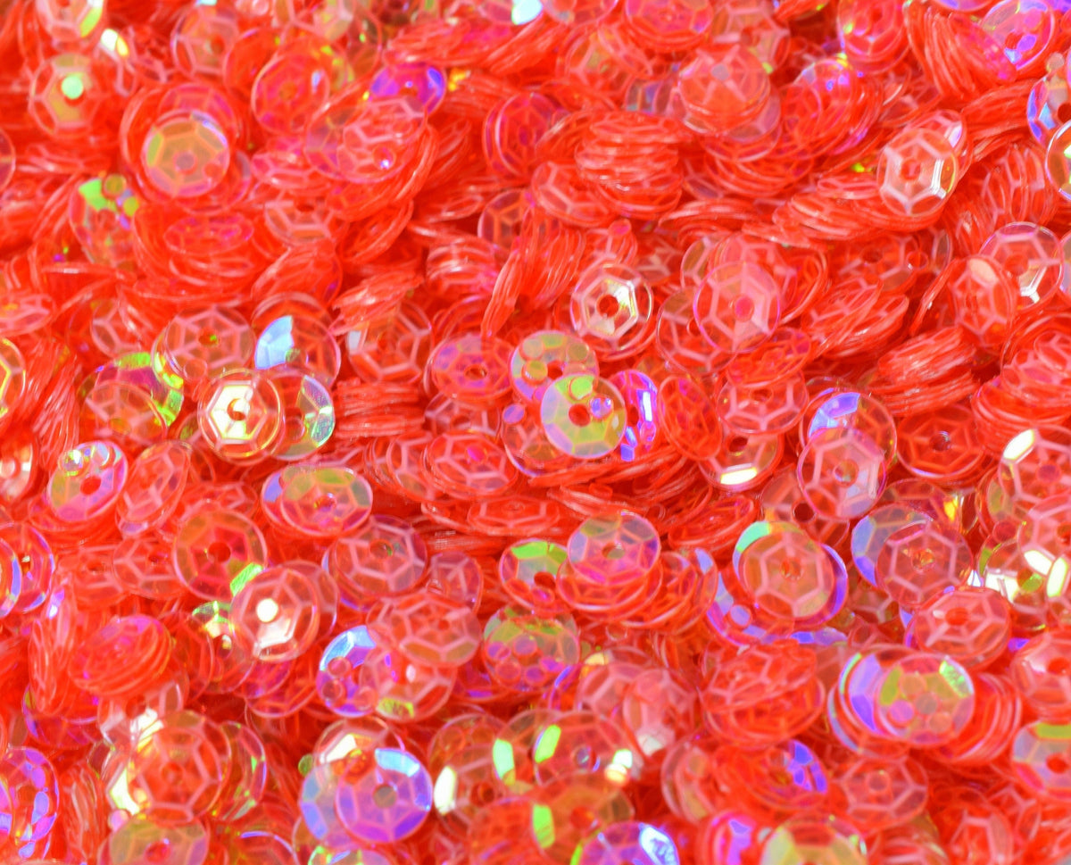 3/4/6mm Translucent Red Pink  Cup Glossy Iridescent Sequins Sheen Round Sequins/Loose Paillettes,Wholesale Sequins,Shimmer...