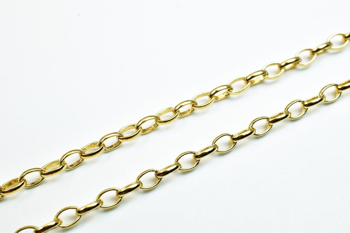 17.40" 18K Gold Filled Look, EP Chain 2.5mm Width 1mm Thickness  CG349 jewelry making supplies