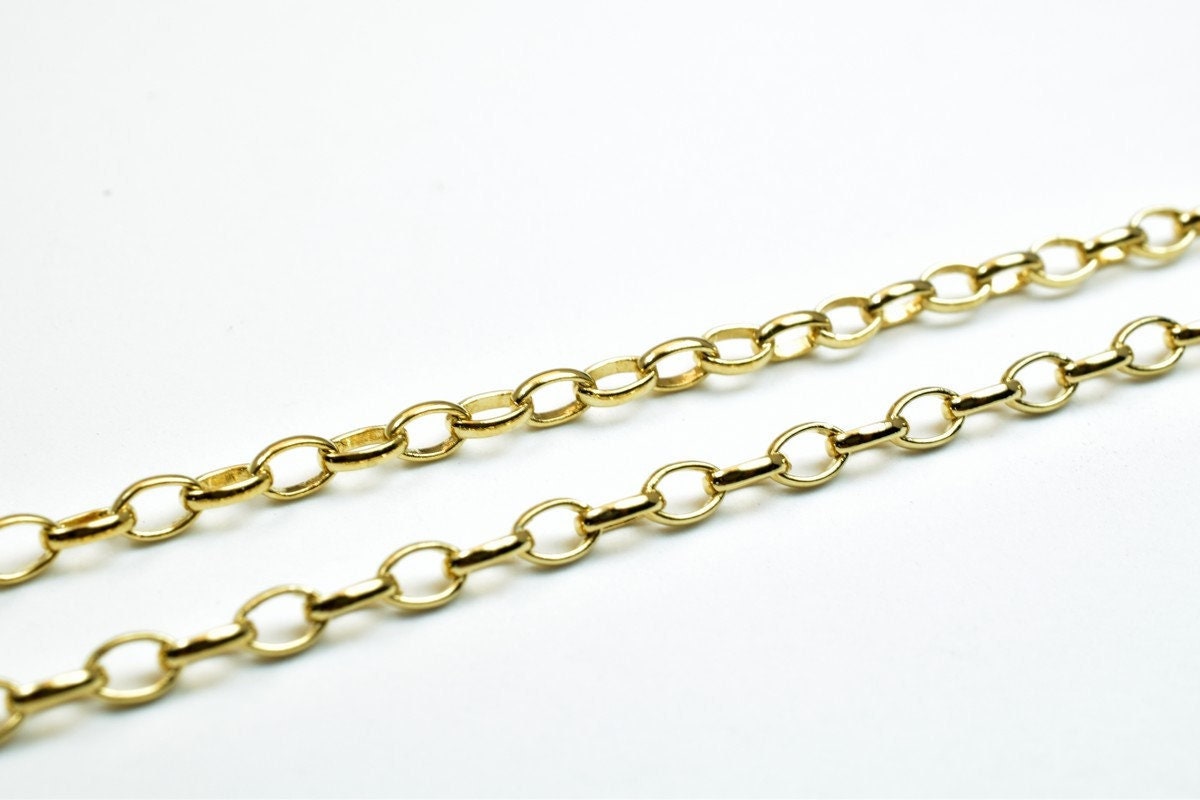 17.40" 18K Gold Filled Look, EP Chain 2.5mm Width 1mm Thickness  CG349 jewelry making supplies - detail image 3