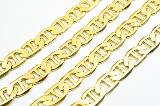 18K gold filled EP tarnish resistant Anchor Chain Size 19 1/2" Inches, Width 6mm, Thickness 1mm For Jewelry Making CG441 j...