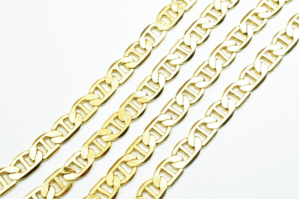 18K gold filled EP tarnish resistant Anchor Chain Size 19 1/2" Inches, Width 6mm, Thickness 1mm For Jewelry Making CG441 j...