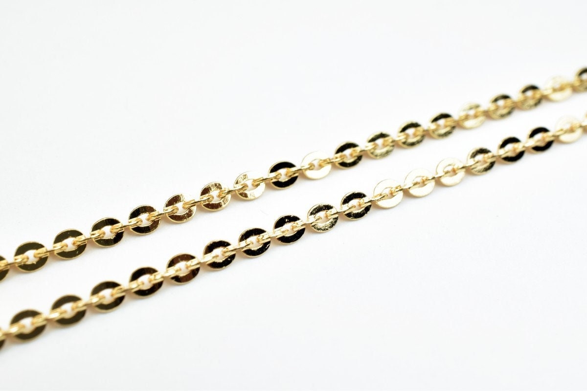 18K Pinky Gold Filled Look, EP Chain Size 19.25" Long 2mm Width 2mm Thick  CG370 jewelry making supplies - detail image 4