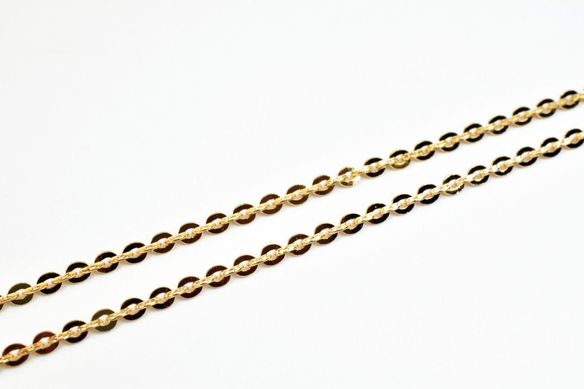 18K Pinky Gold Filled Look, EP Chain Size 19.25" Long 2mm Width 2mm Thick  CG370 jewelry making supplies - detail image 6