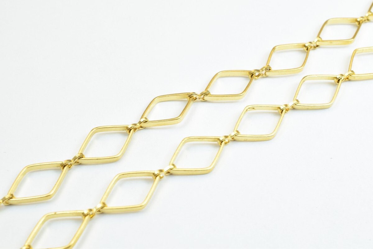 20" Inch 18K Gold Filled Look, EP Chain 7mm Width 1mm Thickness  CG311 jewelry making supplies - detail image 3