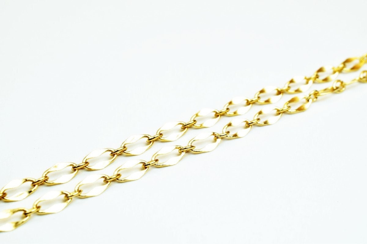 18k Pinky Gold Filled Look, EP chain size 17.25" long 3mm width 2mm thick  CG336 jewelry making supplies - detail image 4