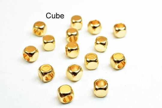 Gold Filled Alternative Cube Star Beads: Tarnish Resistant Base Jewelry Findings