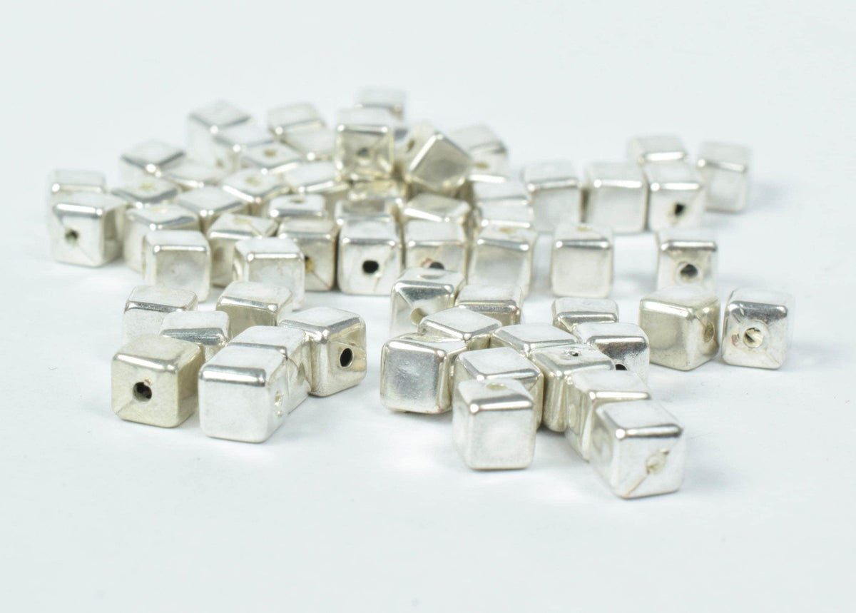 5mm Plastic Square Minimalists Beads, Sold by 100pcs, 1mm hole opening, Silver minimalist beads, Wholesale beads, Acrylic...