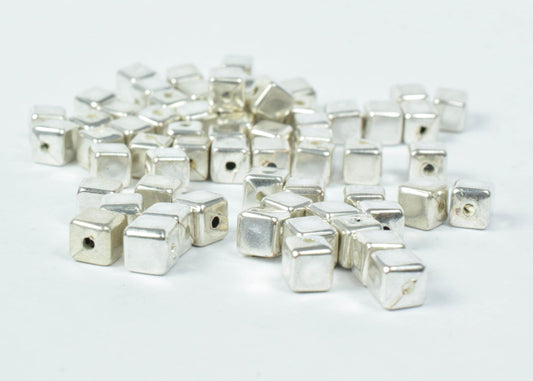 5mm Plastic Square Minimalists Beads, Sold by 100pcs, 1mm hole opening, Silver minimalist beads, Wholesale beads, Acrylic...