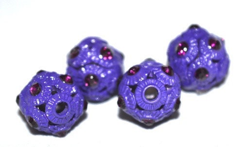 11mm Purple Rhinestone Beads pave beadrhinestone beads diamond beads,spacer beads sparkle beads,bling beads,Ball ,spacer,s...