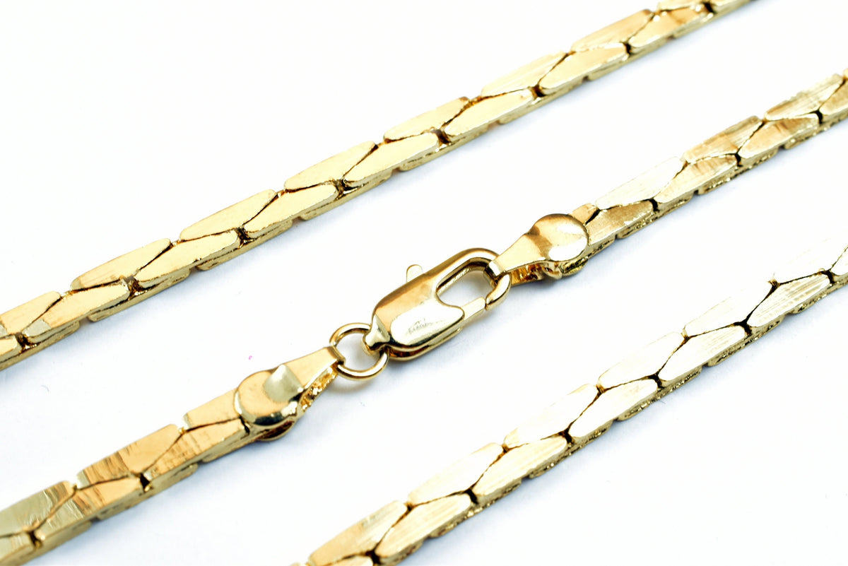 Gold filled EP cobra chain size 17 3/4 inches long, 3mm/ 1.5mm width 1.5mm thickness for jewelry making cg492, cg493 jewel...