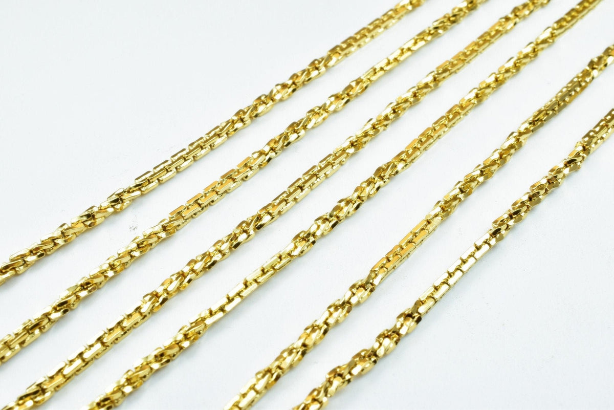 18K Gold Filled Alternative Chain - Tarnish Resistant Jewelry Supply - , Durable Finish, 3mm Width, 17 3/4 Inch