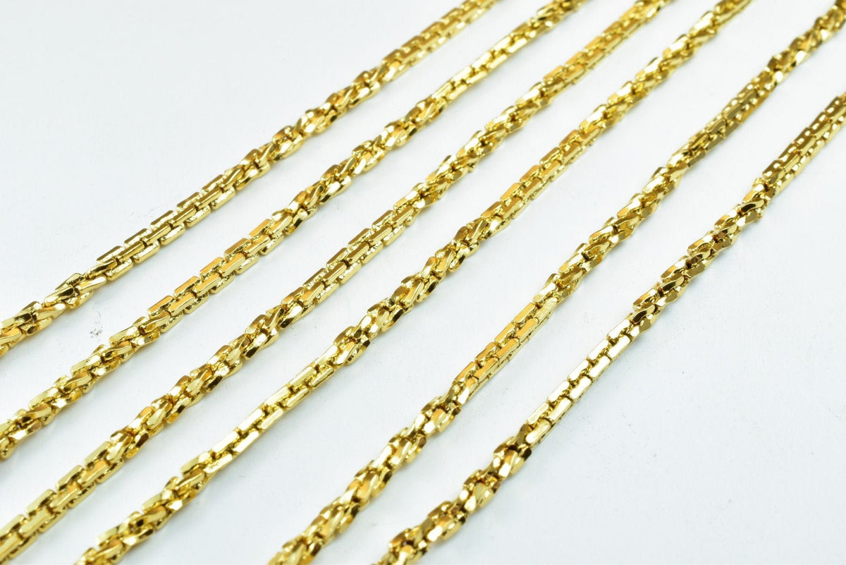 18K Gold Filled Alternative Chain - Tarnish Resistant Jewelry Supply - , Durable Finish, 3mm Width, 17 3/4 Inch