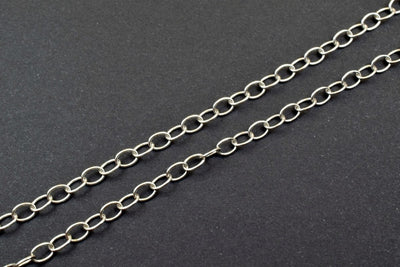 925 Sterling Silver Chain With Rhodium Filled On Top for Jewelry Making By Foot MADE IN ITALY Item# SSC016R jewelry making...
